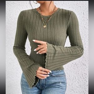 Ribbed knit tee